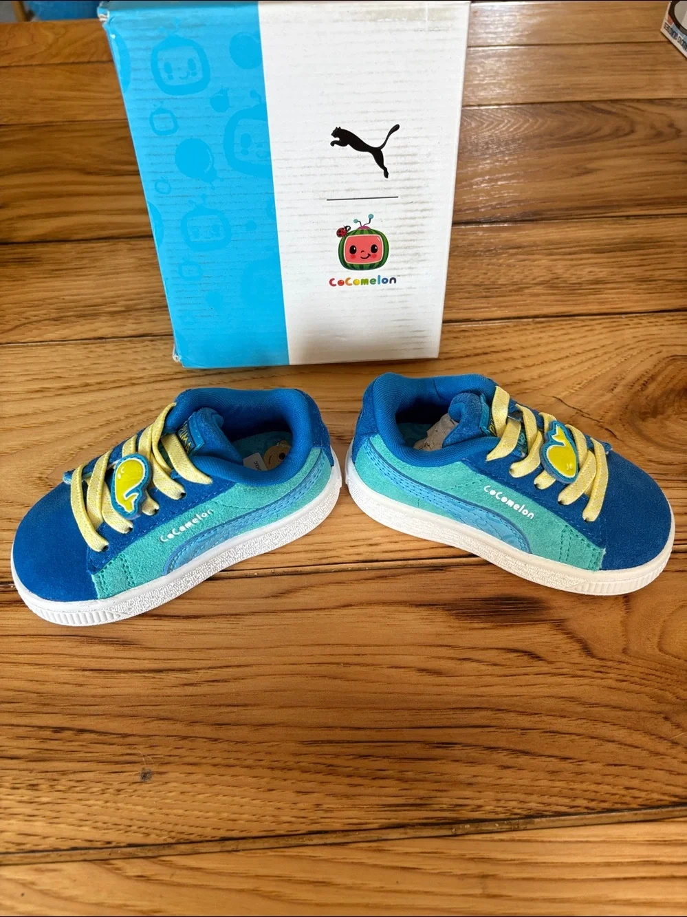 Puma Cocomelon Little Kids Blue & Yellow Sneakers